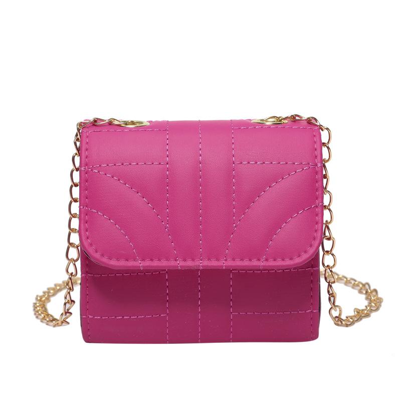 

Міні-сумка на ланцюжку, маленька квадратна жіноча сумка 2024, нова модна сумка через плече, текстурована універсальна сумка-месенджер рожевий червоний колір