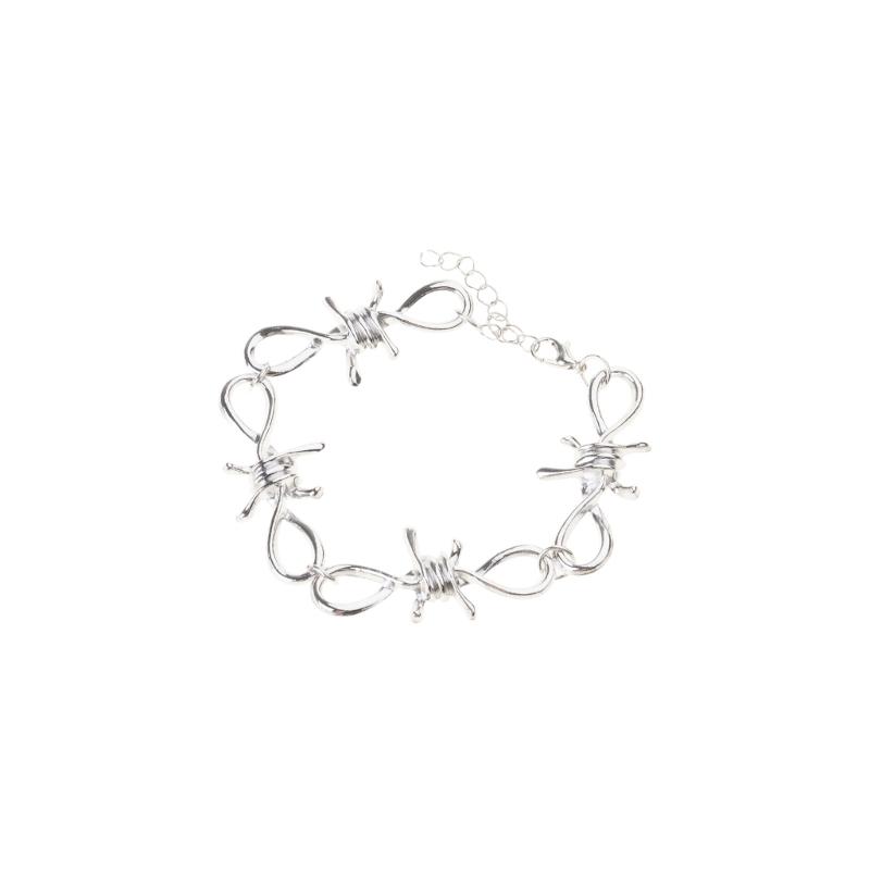 Personalized Men's Jewelry Set Alloy Barbed Wire Brambles Bracelet Necklace Decor Festival Gift for Halloween Birthday