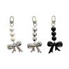 Elegant Bowknot Bead Charm Keychain Acrylic Materials Accessory For Bag Handbags Handmade Gift For Women Girls
