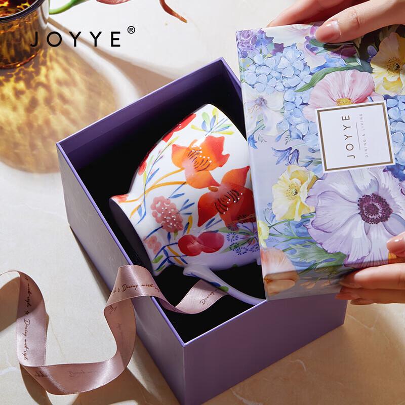 JOYYE Floral Bougainvillea Ceramic Mug