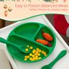 Color Kids 3PCS Baby Feeding Sucker Dishes Plate Set Silicone Tableware With Spoon Fork Training Utensils Children Dinnerware