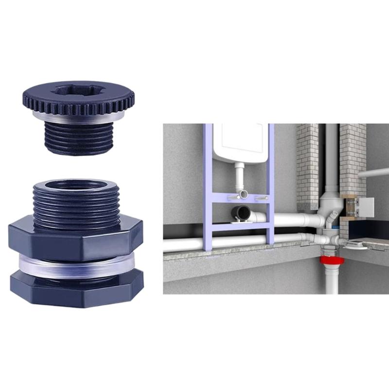 5Pcs Fish Tank Bulkhead Pipe Joint PVC Plastic Water Tank Connector Garden Spigot Adapter 3/4inch Water Tank Joint