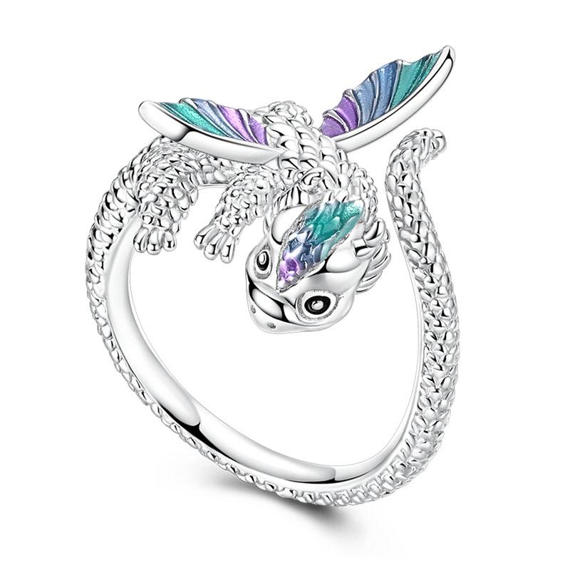 Real 925 Silver Feather Butterfly Flower Sun Moon Animal Design Open Rings Fit For Wedding Party Fine Jewelry