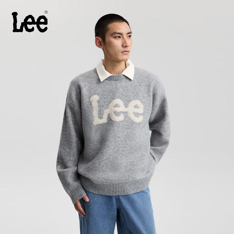 

Lee Men s Loose Fit Big Logo Crew Neck Sweater M