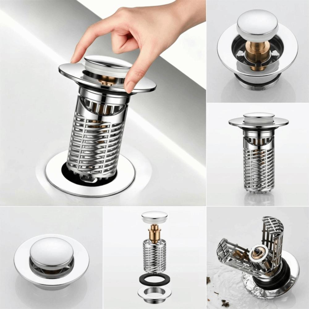 Leak Proof Push Pop-Up Stopper Anti-Corrosion Material Sink Plug Replacement Bathtub
