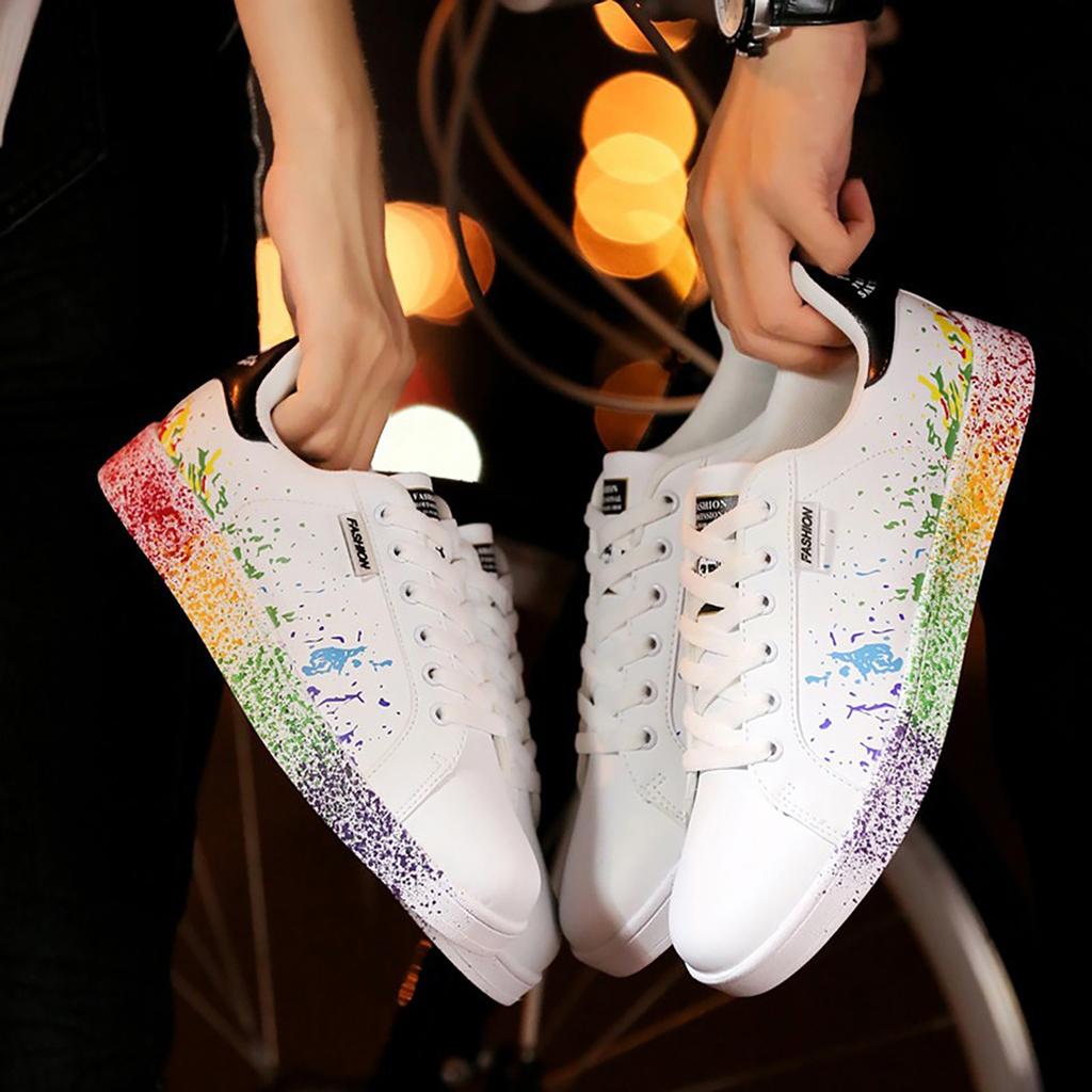 Women's Mens Couple Colorful White Shoes Sport Board Shoes Sneakers Women's Mens Couple Colorful White Shoes Sport Board Shoes Sneakers
