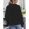 Plus Size, Plus Size Women's Casual Solid Color Jacquard Sweater - Loose Fit Long Sleeved Round Neck Pullover, Comfortable Fabric