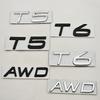 3D Metallbilmärke Logo T5 T6 AWD Bakluckeemblem Dekaler För S40 S60 S80 V60 V70 V90 XC40 XC60 XC90 Exteriör Tillbehör