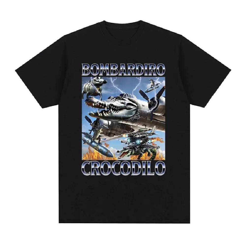 Bombardiro Crocodilo Crocodile Plane Bomber Funny Meme T-shirt Women Casual Short Sleeve T Shirts Comfort T-shirts