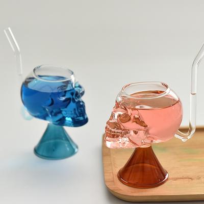 Bicchiere da Vino Teschio di Vetro Vampiro Con Cannuccia Cocktail Bicchiere da Whisky Articoli da Tavola Per Bar Festa