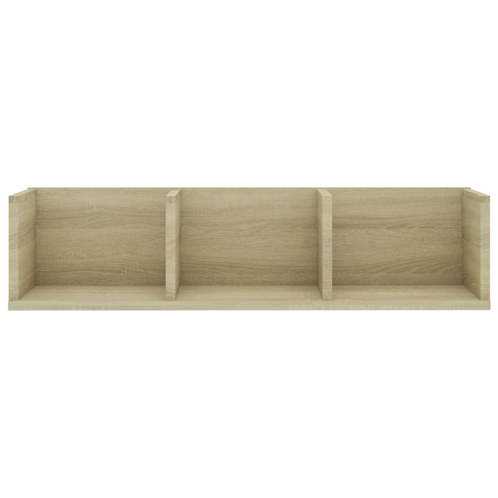 CD Wall Shelf Sonoma Oak 75 x 18 x 18 cm Particleboard