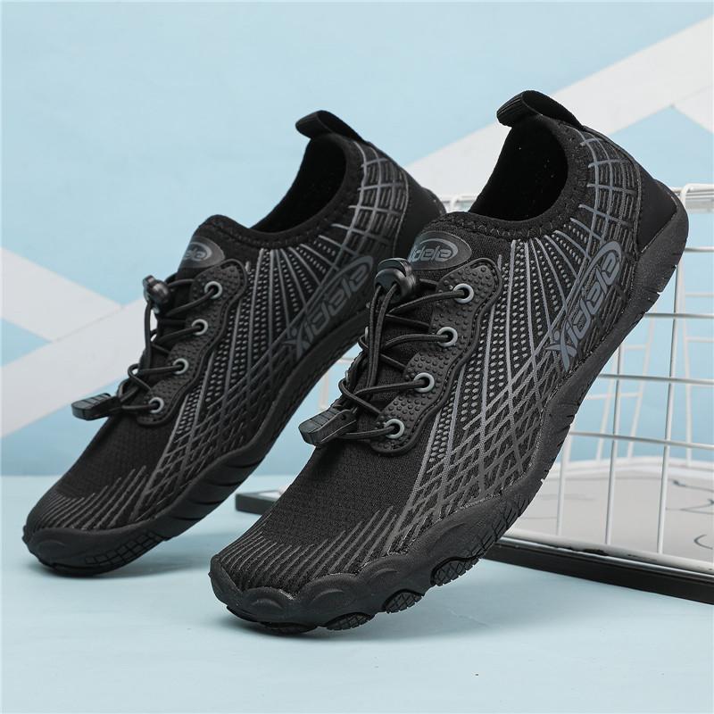 

New outdoor Shuoxi shoes men s breathable non-slip wading shoes fishing beach women s swimming shoes quick-drying hiking shoes 46 чорний колір сірий
