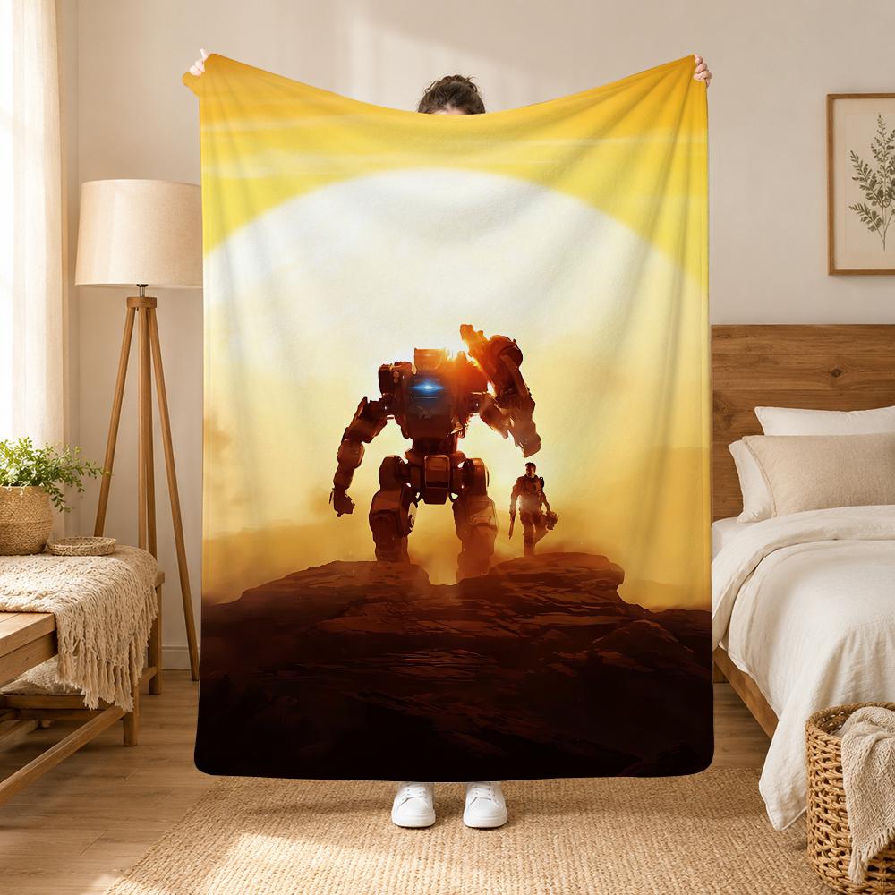 Titanfall Game Throw 240g flannel blanket, suitable for sofas, beds, offices, exquisite gift blankets