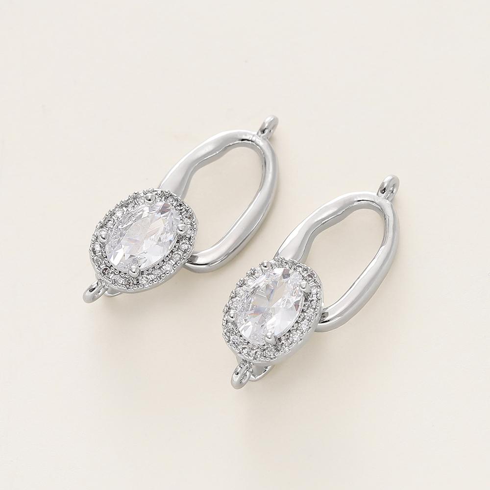 1/2Pcs/Pack 14/18K Gold Plated Inlaid Zircon Connector End Caps Fastener Clasps for DIY Jewelry Bracelet Making Accessories