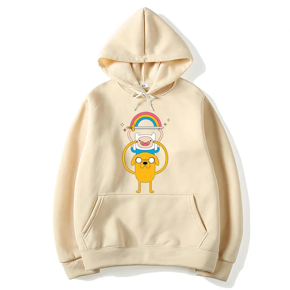 Adventure Time Animation TV Series Jake Cartoon Pattern Pullover for Men and Women Harajuku Fashion Street Harajuku