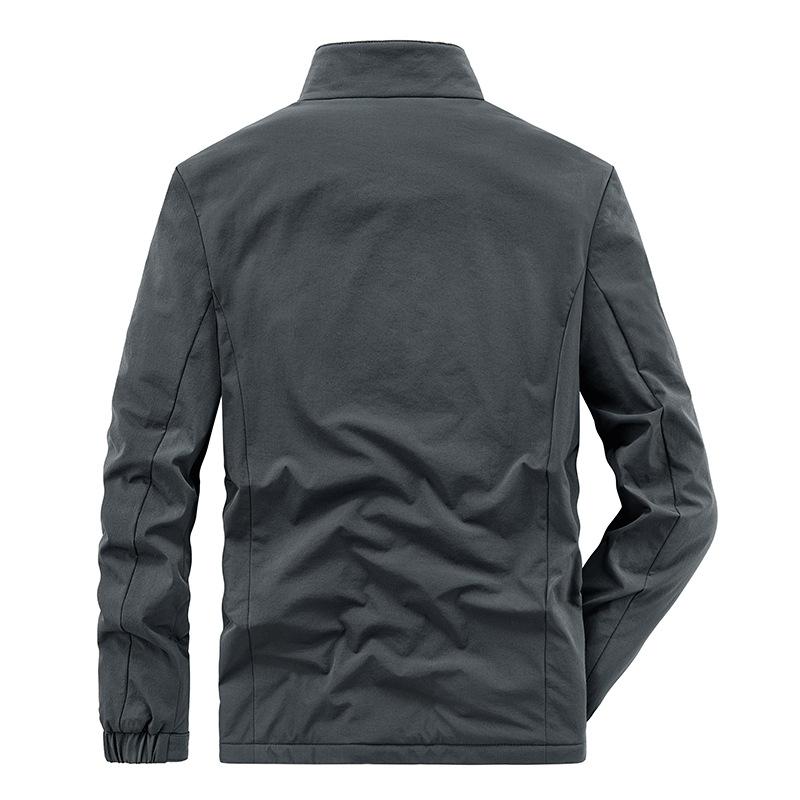 Autumn and Winter New Velvet Jacket Men's Four-sided Elastic Middle-aged Outdoor Sports Loose Breathable Top Coat