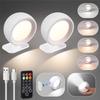 Magnetic 360° Rotation Light 3000mAh Rechargeable Cordless LED Wall Mounted Sconces Lamp for Bedroom Indoor Home