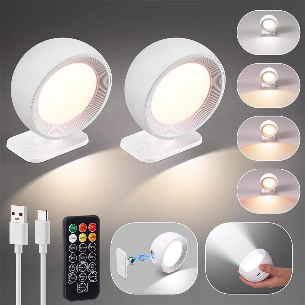 Magnetic 360° Rotation Light 3000mAh Rechargeable Cordless LED Wall Mounted Sconces Lamp for Bedroom Indoor Home