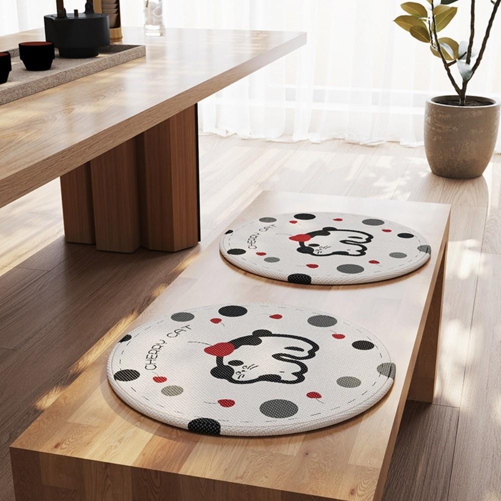 Polyester Ice Silk Seat Cushion Round Shape Dining Chair Cushion New Chair Sitting Pad  Summer Use