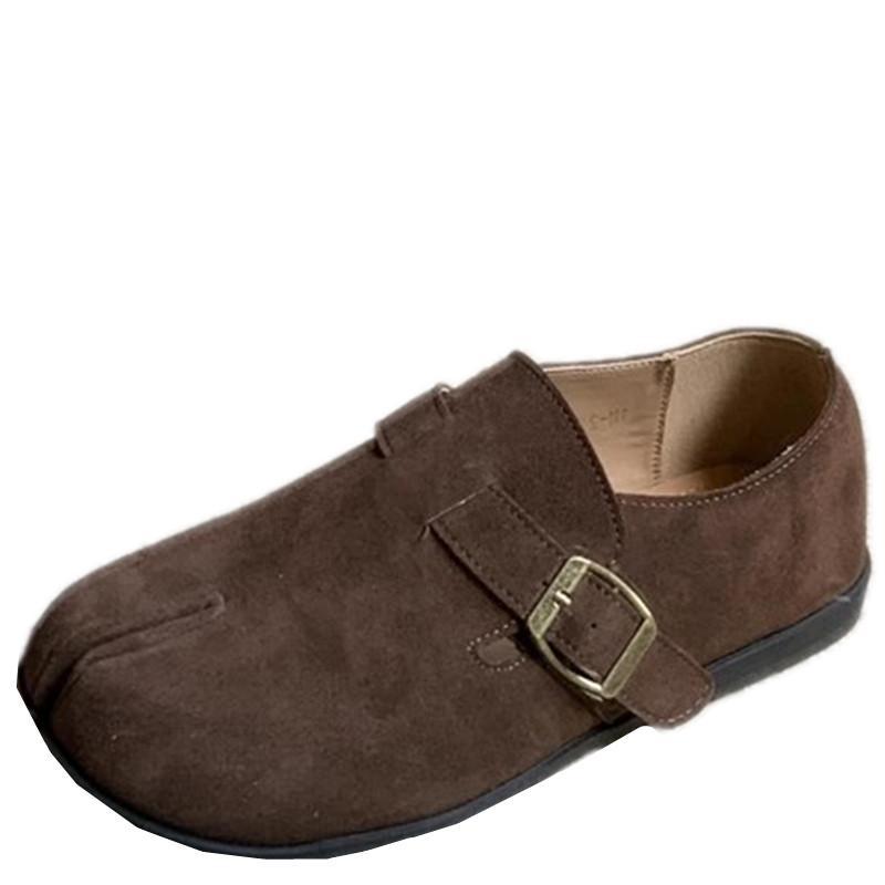 Мода 2024 Весна Новые Ретро Замшевые Плоские Повседневные Лоферы Шапочки Мягкая Подошва — фото 3