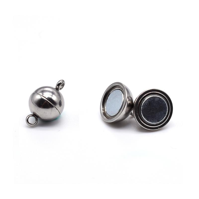 Round Ball Clasp 8mm Colorful Alloy Couple Attraction Ball Clasps for Jewelry Bracelet Clasp Buckle