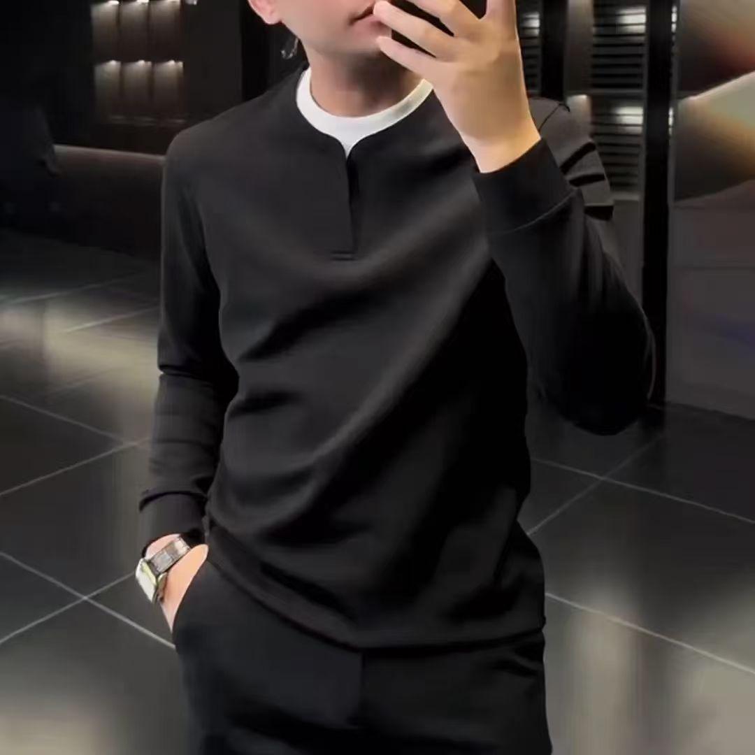 

Men s Color Block Double Collar Sweatshirt - 2025 A/W Collection 3XL