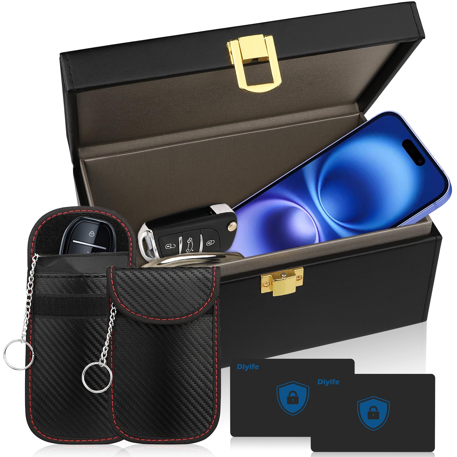 

Diyife Чехол-экранирующий мешок для защиты от ретрансляционной атаки и экранирующий для защиты от ретрансляционной атаки, блокирующий радиоволны, защита от ретрансляционной атаки, блокировка радиоволн чёрный