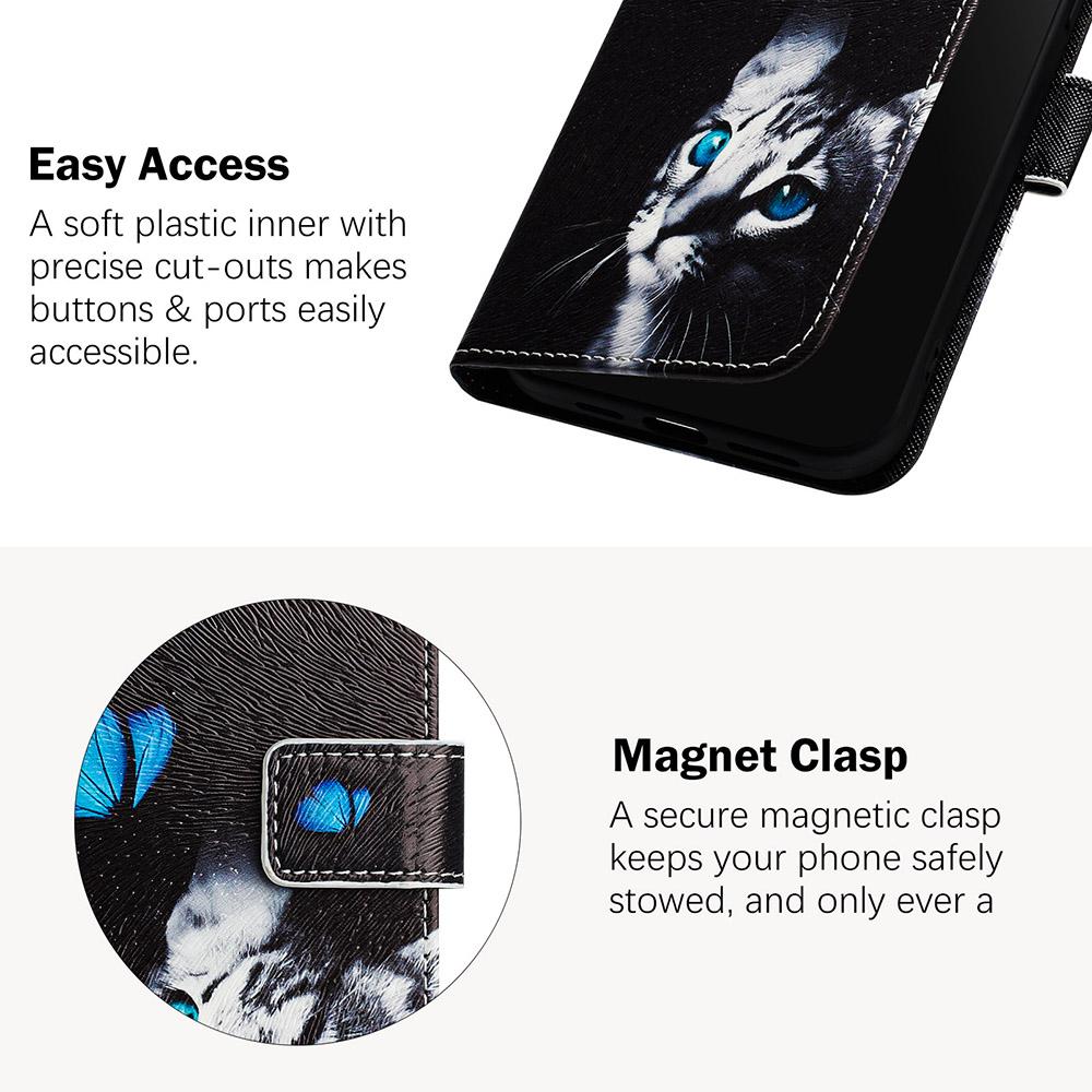 Coloured Drawing Wallet Case for Samsung Galaxy S26 Pro S25 FE Ultra Plus A36 A37 A55 A56 A57 Stand Card Slots Flip Phone Cover