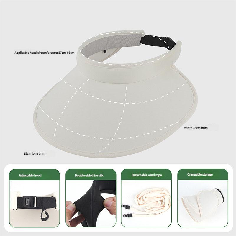 Doppellagige Schirmmütze UV-Schutz Breitkrempiger Sonnenhut Verstellbare Kopfbedeckung Atmungsaktiv zum Radfahren Wandern Outdoor Sommer-Sonnenhut
