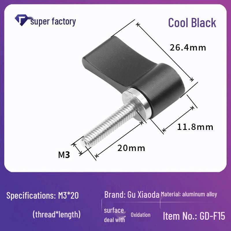 304 Stainless Steel M4 T-Handle Knob Screw with Aluminum Alloy and Slotted Hand-Tightening Design