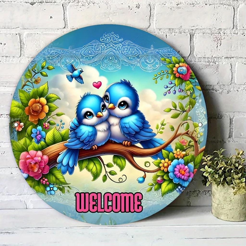 D Flat pc Fresh Harvest Round Aluminum Sign Wooden Background Round Wall Decor Basket Rustic Metal Wall Art Apples Metal W