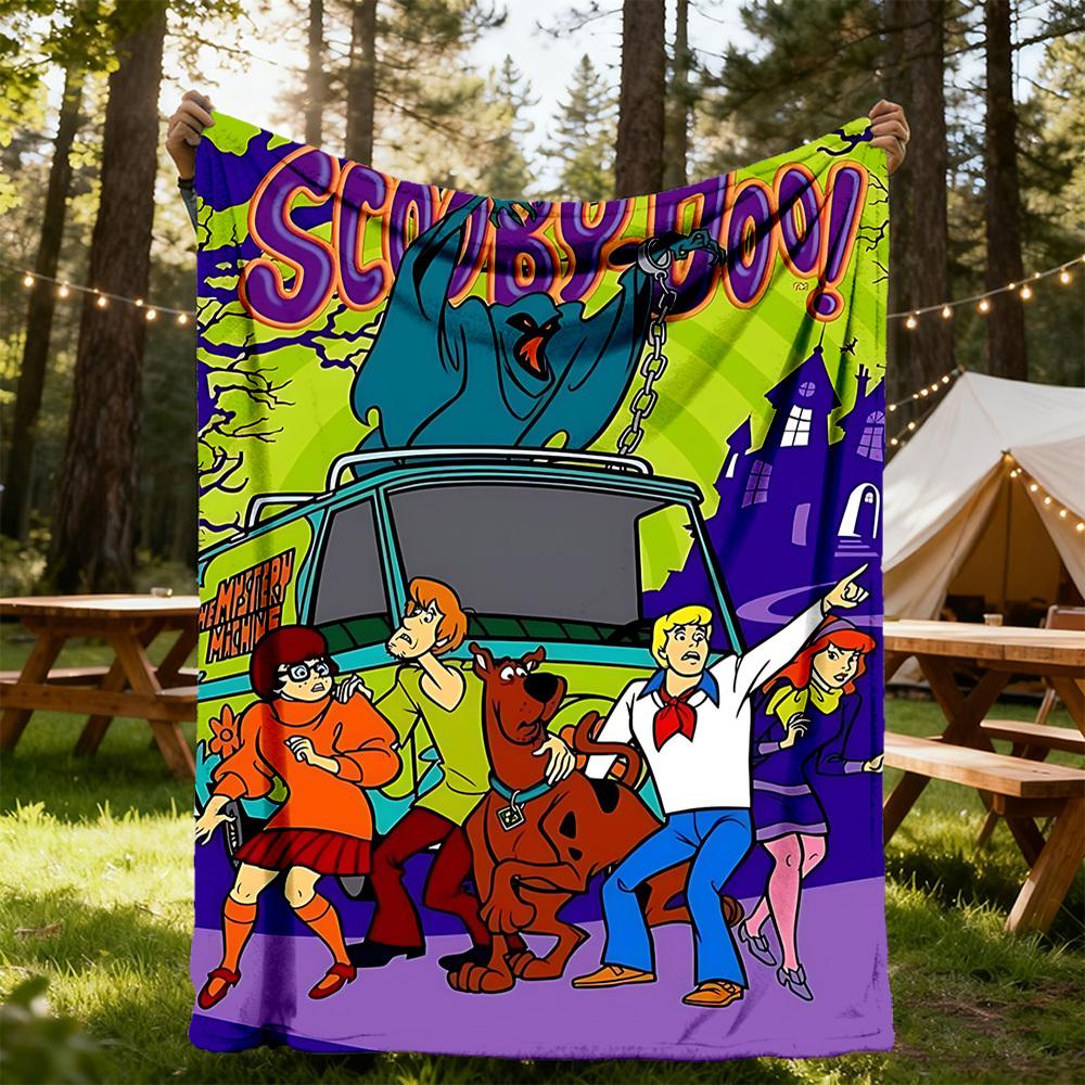 1PC Scooby-Doo Mystery Outdoor Blanket Lightweight Flannel, Soft & Warm, All-Season, Outdoor, Camping, Living Room, Office, L1106032