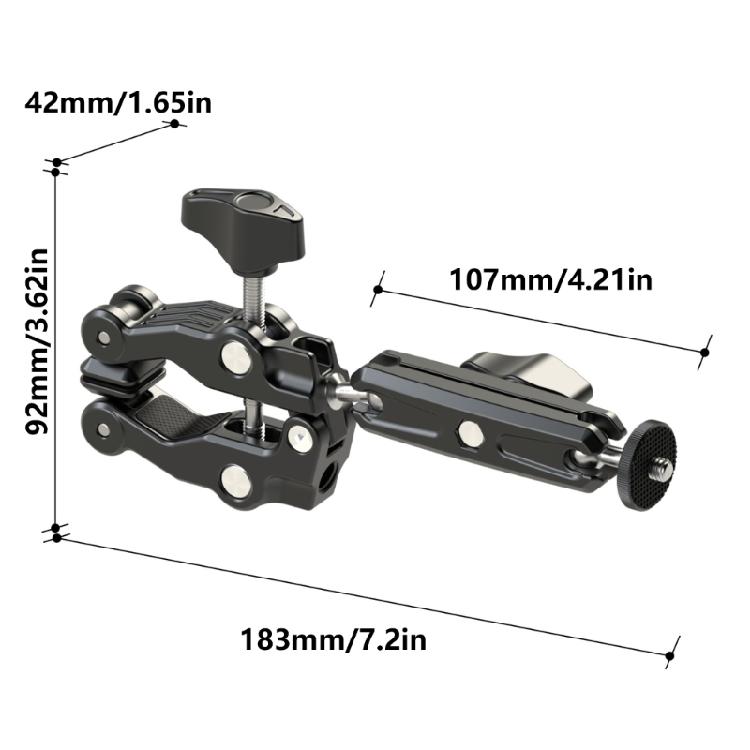 Multifunktionale Starke Klemme Kamera Fotografie Klemme 1/4 Fülllicht Halterung Klemme Doppel-Kugelkopfwinkel
