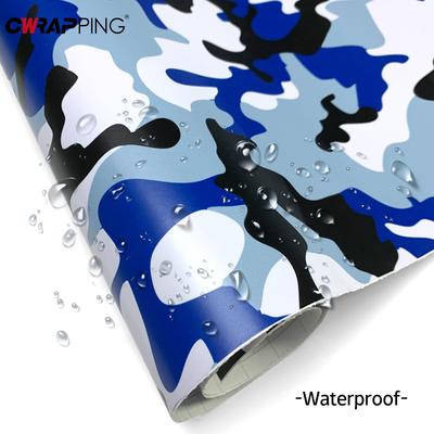 Car Matte Packaging Creative Blue and White Camouflage Pattern Car Interior Stickers Waterproof Air Conditioning Panel Accessory
