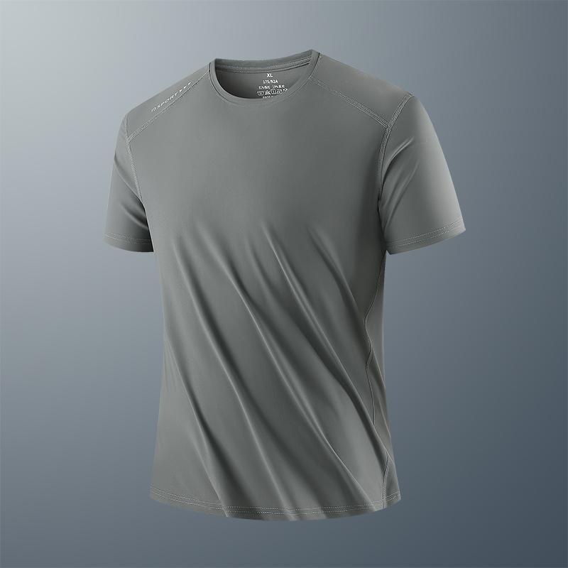 Large Size Ice Silk Loose Breathable Casual T-shirt Men's Outdoor Casual Sports Quick-drying Short Sleeves