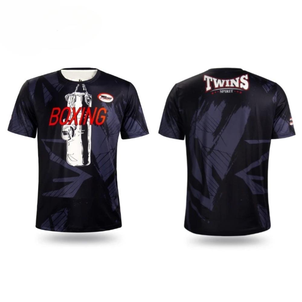 Muay Thai Boxerské 3D Tištěné Sportovní Rychleschnoucí Prodyšné Pánské Tričko Jiu-jitsu Týmový Tréninkový Úbor Rodič-Dítě Krátký Rukáv Horní Díl