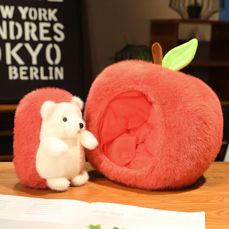 

Кукла Яблоко Ежик Плюшевая Игрушка Подушка Обнимающая Съемный Красный Стиль в Двух Размерах 25cm