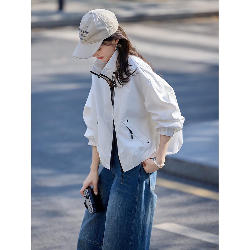 Women's Colorblock Stand-Up Collar Jacket