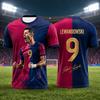 Maglietta da Calcio per Bambini Lewandowski, Design 3D, Asciugatura Rapida, Traspirante, Consigliata per l'Uso all'Aperto
