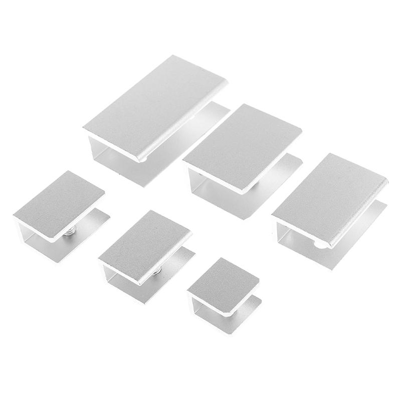 4 st Kvadratiska Glasklämmor Glasfäste Hållare Hyllklämma Aluminiumfäste Stöd För 5 mm 6 mm 8 mm 10 mm 12 mm Tjockleksskiva