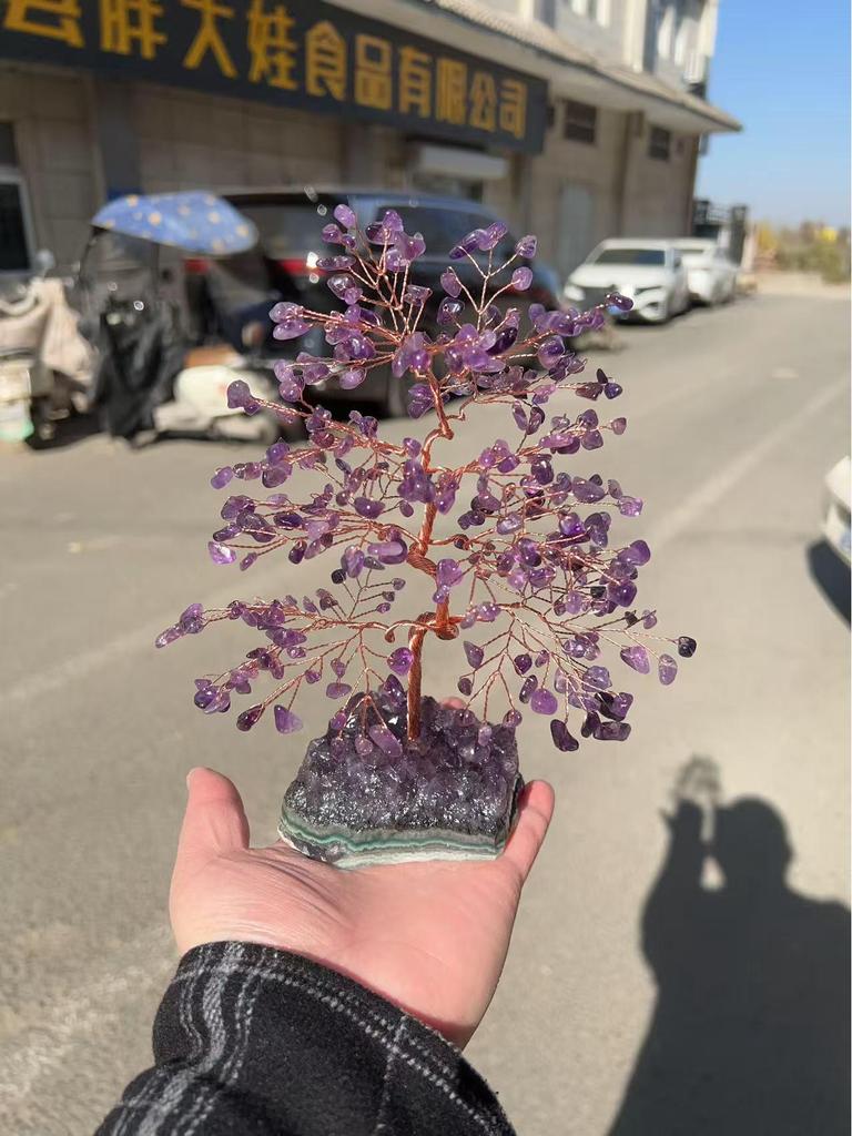 Amethyst Tree on Cluster Base - Ornament & Home Decoration Gift