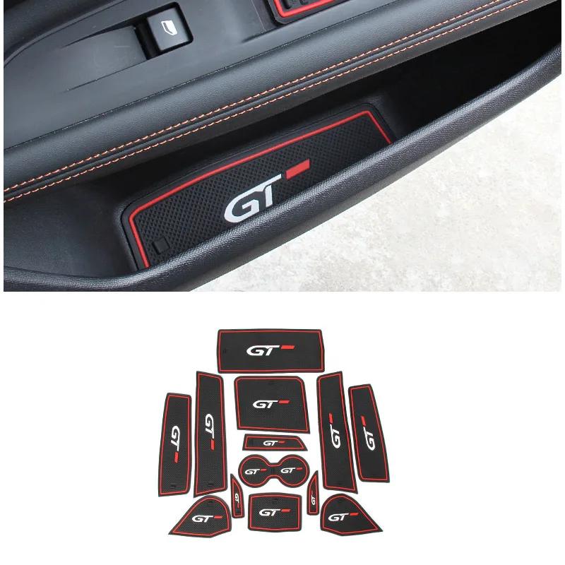 Silica Door Groove Pad Cup Mats Non-Slip Mat For Peugeot 3008 5008 GT 2016 2017 2018      Car Accessories