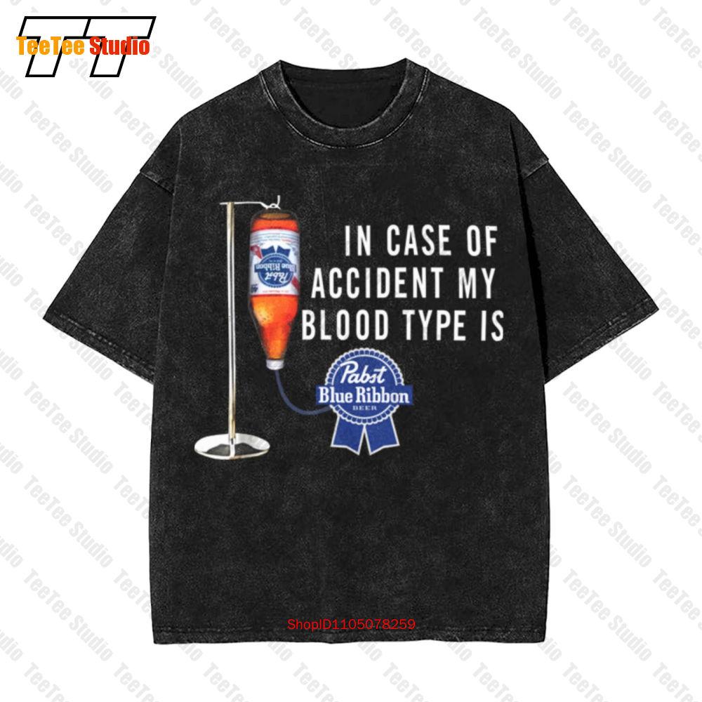 InCaseOfAccidentMyBloodTypeIsPabstBlueRibbon Vintage Oversized TShirt UPWD S