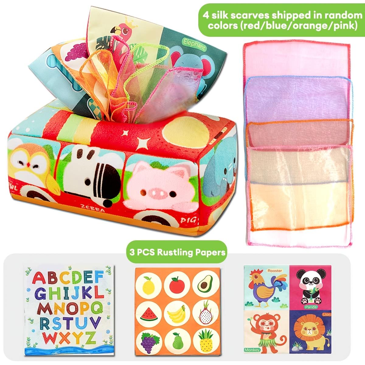 Animal Bus Sensory Tissue Box Toy, Interactive Learning Toy for Kids, Random Color