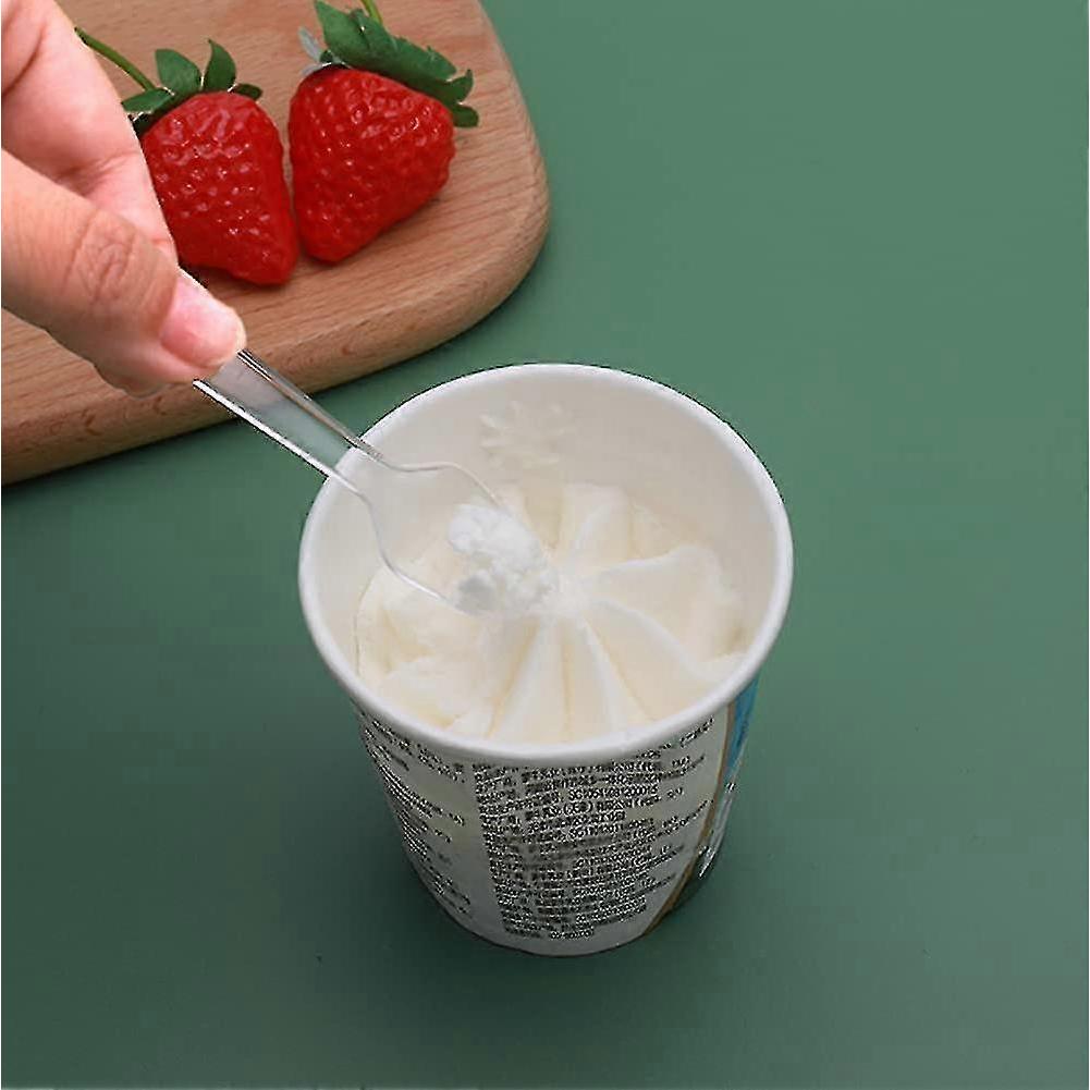 Althee 500pcs Disposable Plastic Spoons Clear Ice Cream Spoons Mini Spoons For Jelly Pudding Desert
