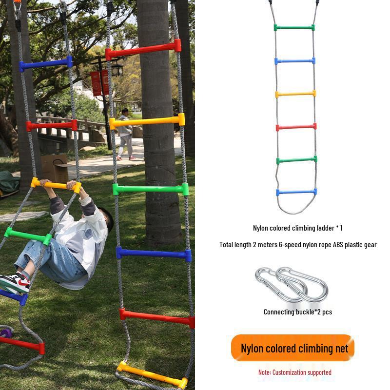 Outdoor Kids' Rope Ladder Swing for Sensory Integration and Climbing Activities