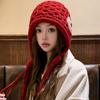 Autumn And Winter Warm Handmade Braid Knitted Hat Trend   Patch Tassel Wool Hat