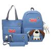 Four-Piece Backpack Set Dog Pattern Large Capacity Senior High School Student School Bag Multi-Functional Backpack