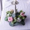 Aromatherapy Bottle Silk Table Centerpiece Garland Decoration Elegant Rose Candle Holder For Table Layout Wedding Parade
