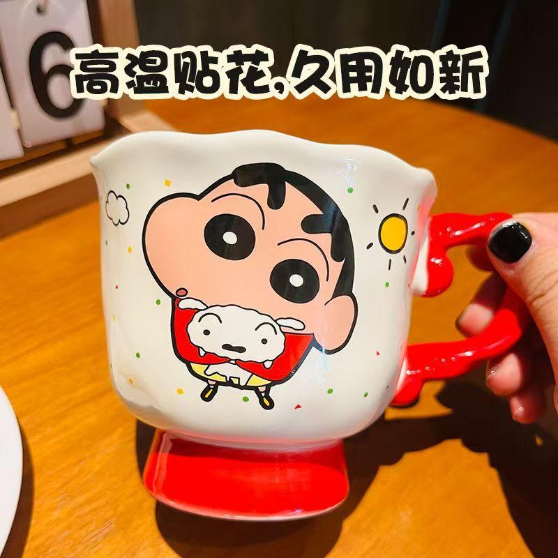 Crayon Xiaoxin Ceramic Mug Tall Coffee Cup Cute Water Cup High Value Office Breakfast Cup